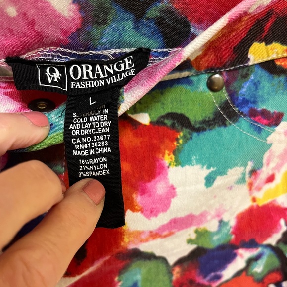 ORANGE Fashion Village size L multi coloured pullon pants - Picture 6 of 6